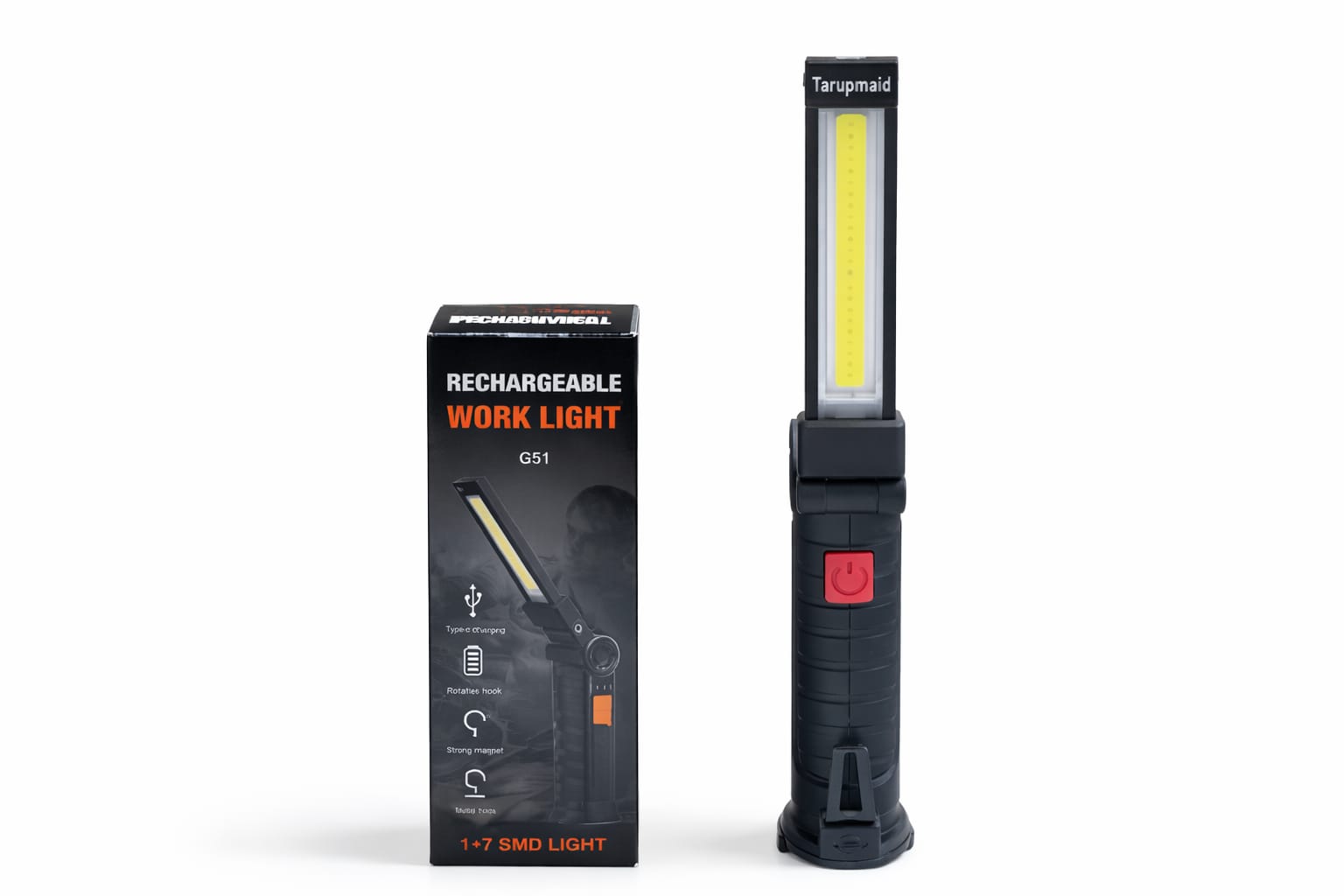 Wiederaufladbare LED-Arbeitsleuchte G51 mit Klappkopf